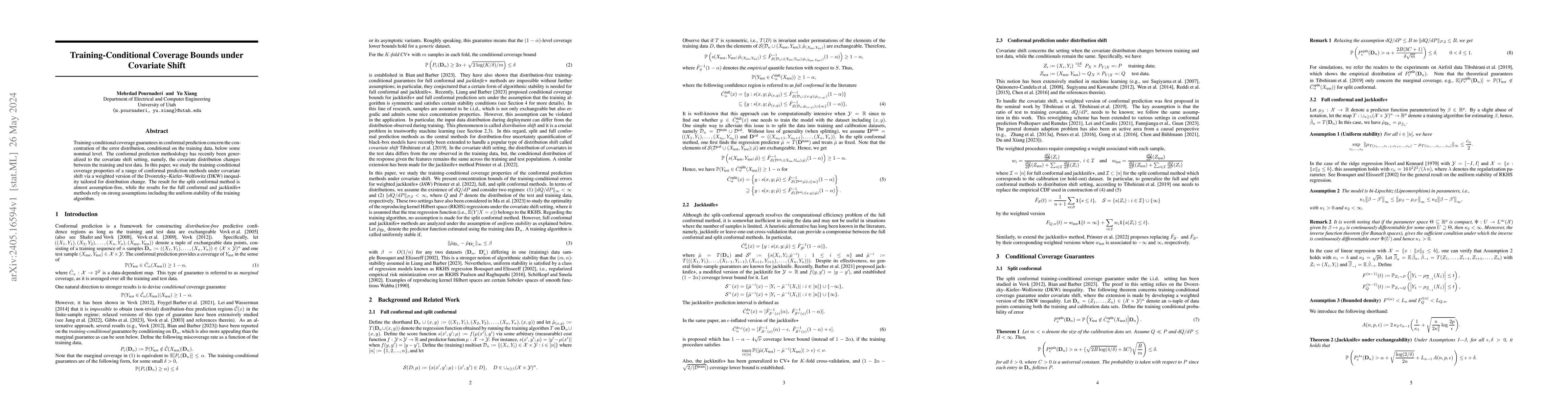 Thumbnail for Training-Conditional Coverage Bounds under Covariate Shift