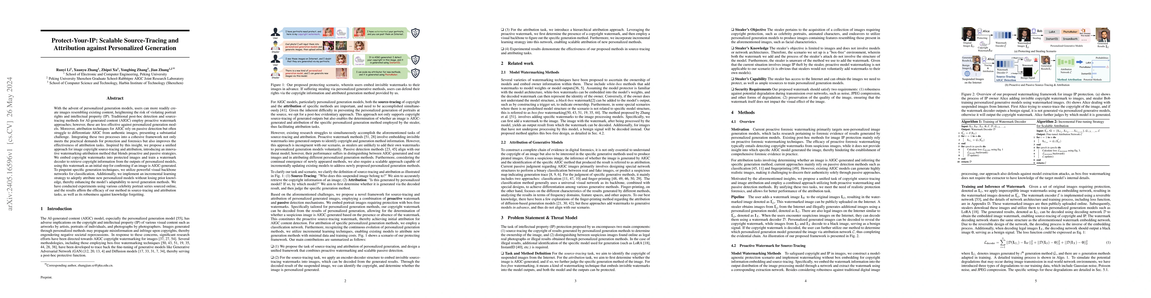 Thumbnail for Protect-Your-IP: Scalable Source-Tracing and Attribution against
  Personalized Generation
