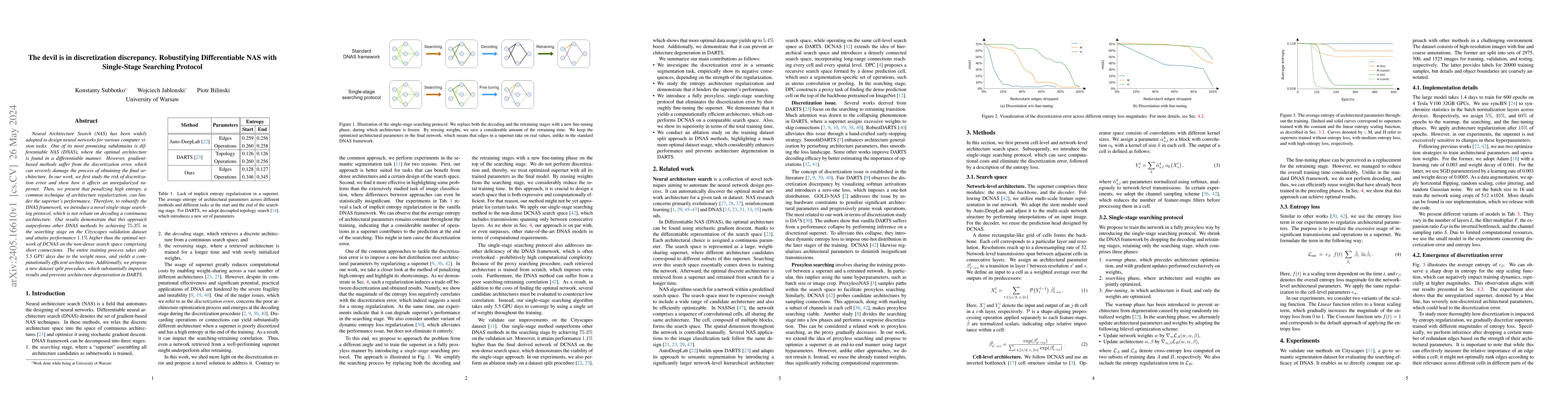 Thumbnail for The devil is in discretization discrepancy. Robustifying Differentiable
  NAS with Single-Stage Searching Protocol