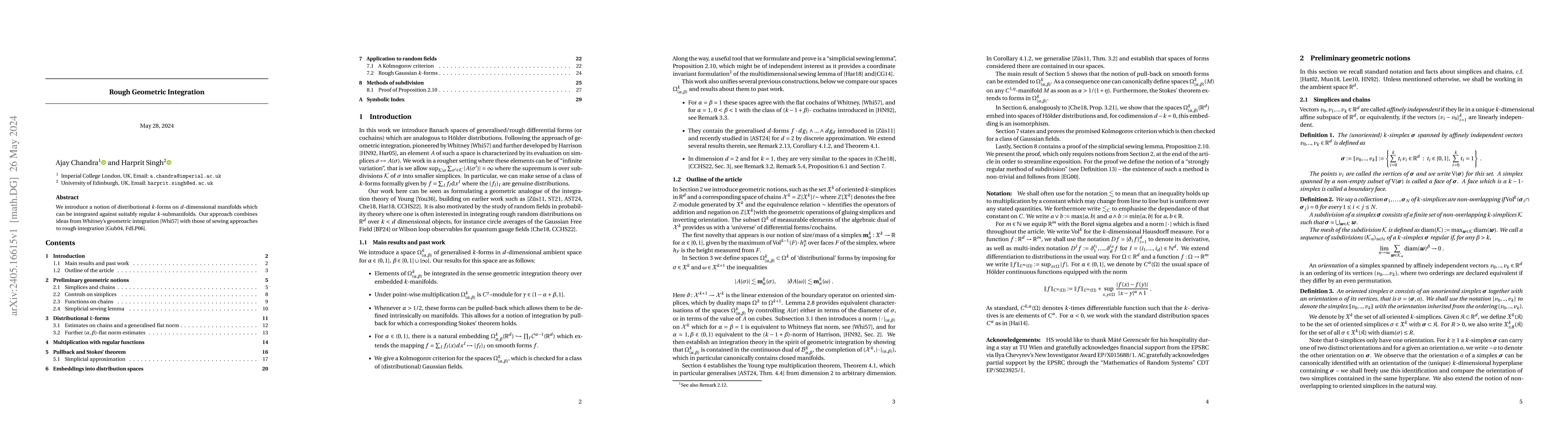 Thumbnail for Rough geometric integration