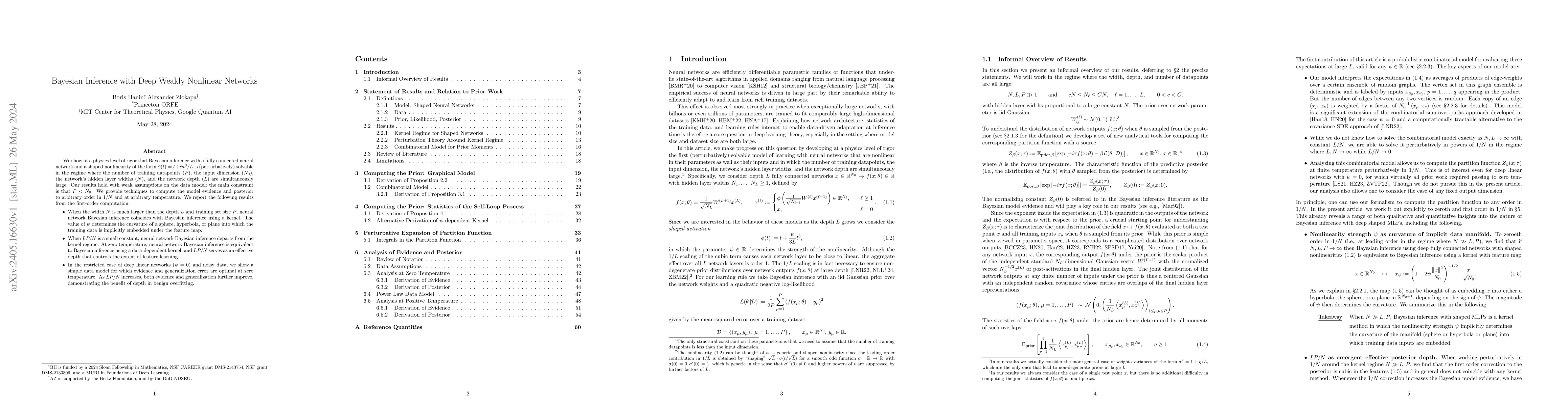 Thumbnail for Bayesian Inference with Deep Weakly Nonlinear Networks