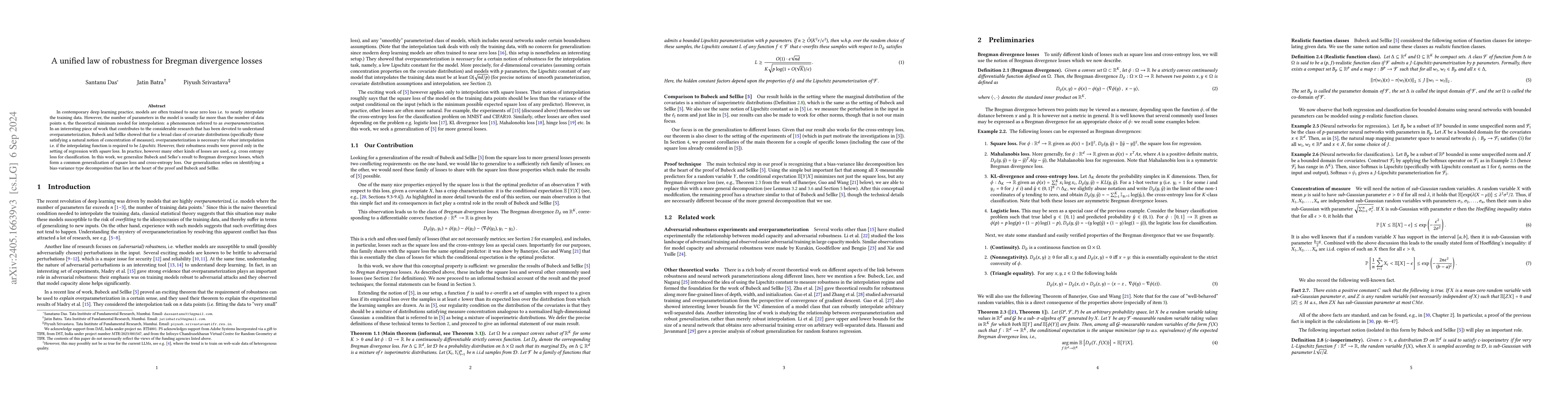 Thumbnail for A unified law of robustness for Bregman divergence losses