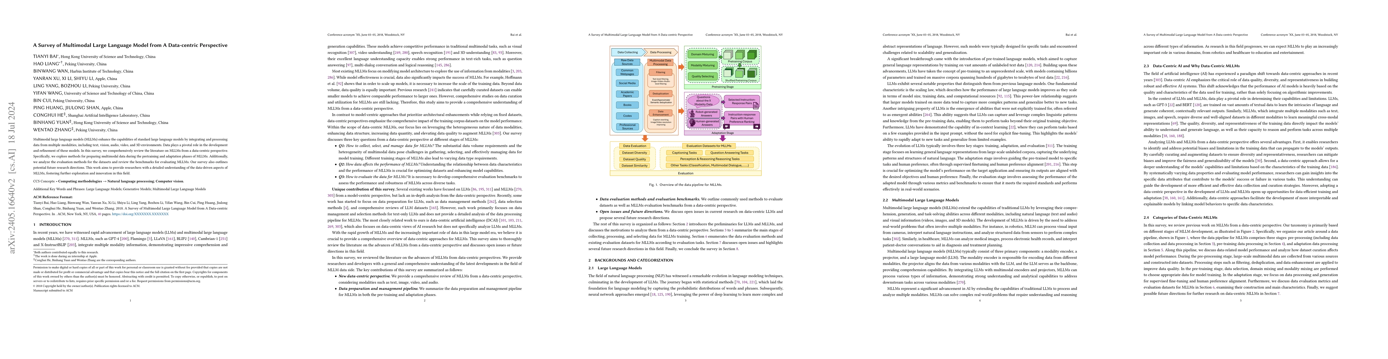Thumbnail for A Survey of Multimodal Large Language Model from A Data-centric
  Perspective