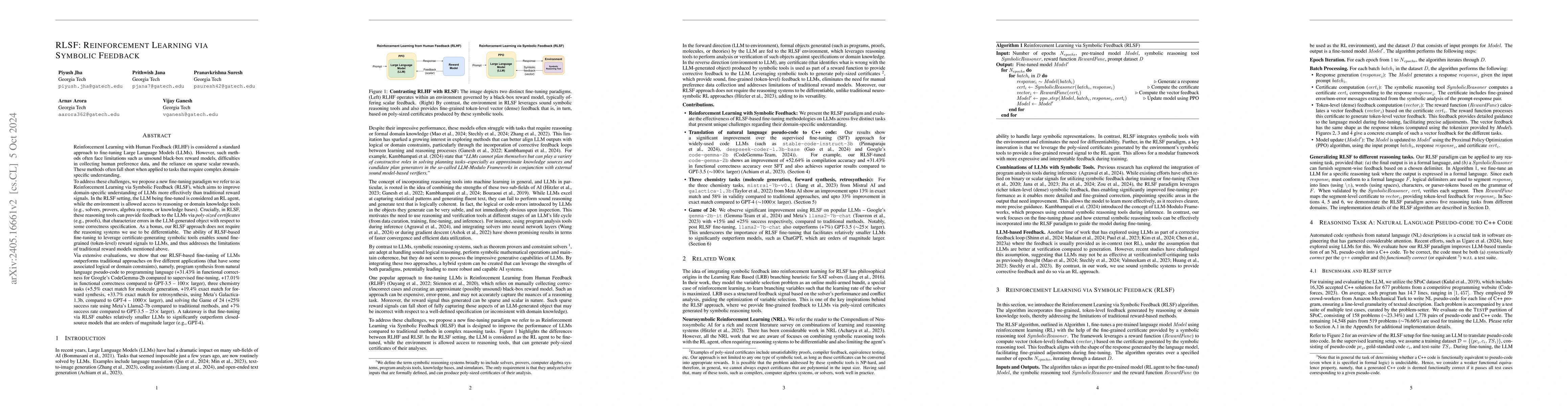 Thumbnail for RLSF: Reinforcement Learning via Symbolic Feedback