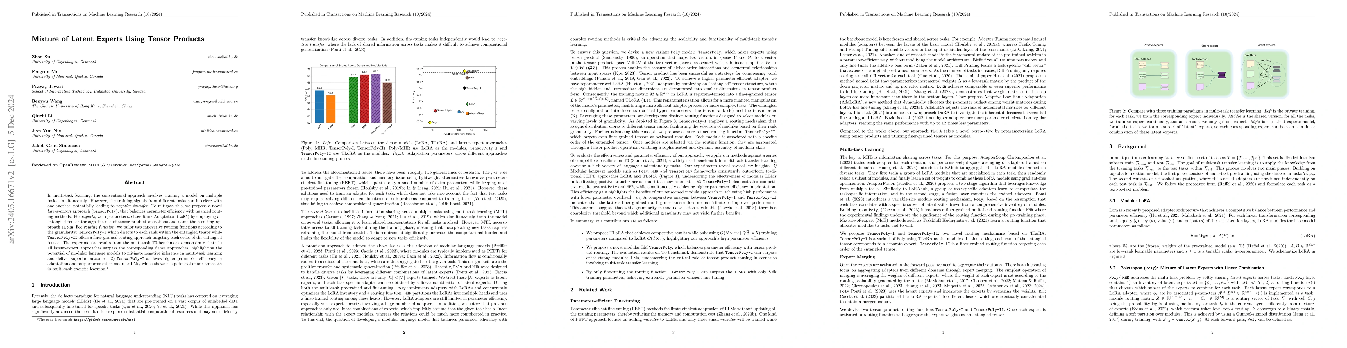 Thumbnail for Mixture of Experts Using Tensor Products