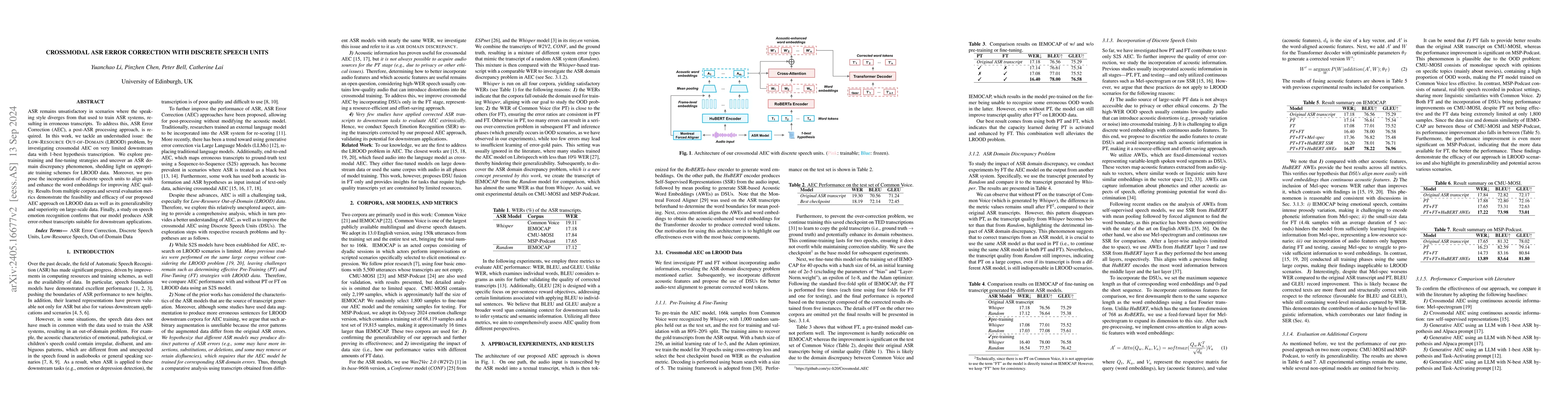 Thumbnail for Crossmodal ASR Error Correction with Discrete Speech Units