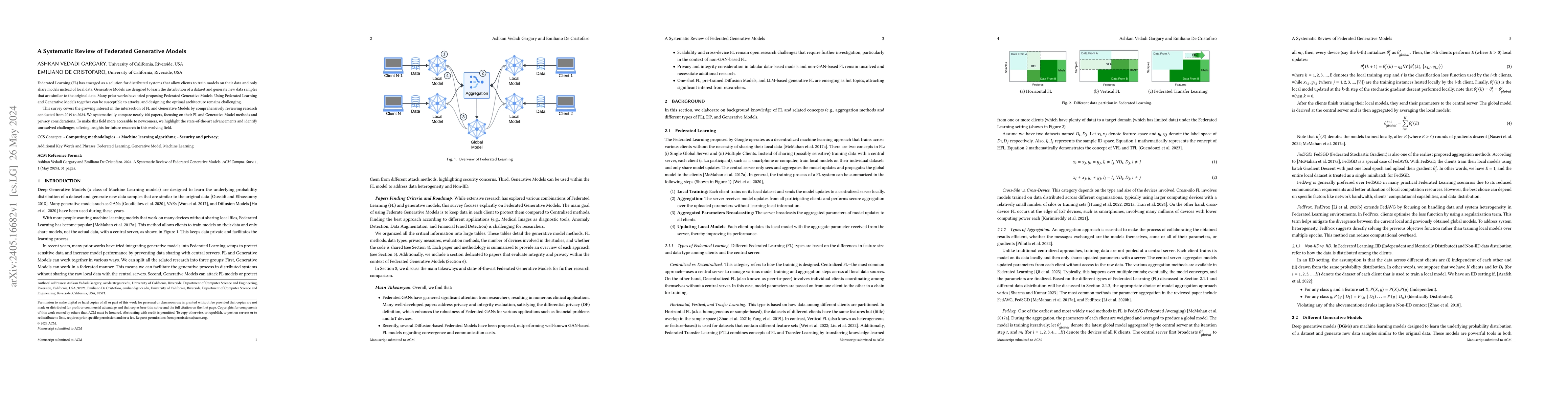 Thumbnail for A Systematic Review of Federated Generative Models
