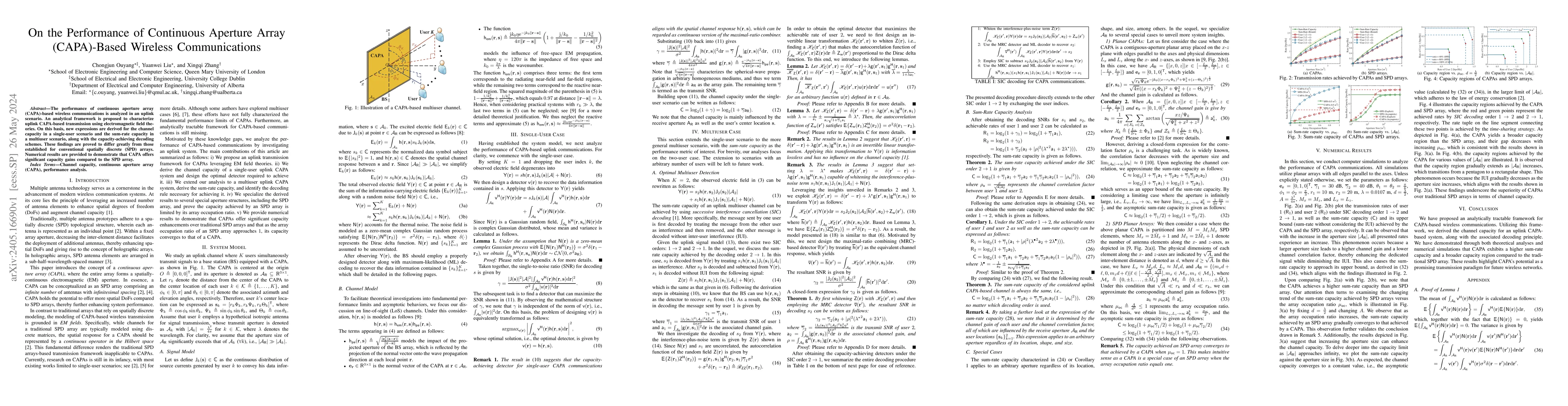 Thumbnail for On the Performance of Continuous Aperture Array (CAPA)-Based Wireless
  Communications