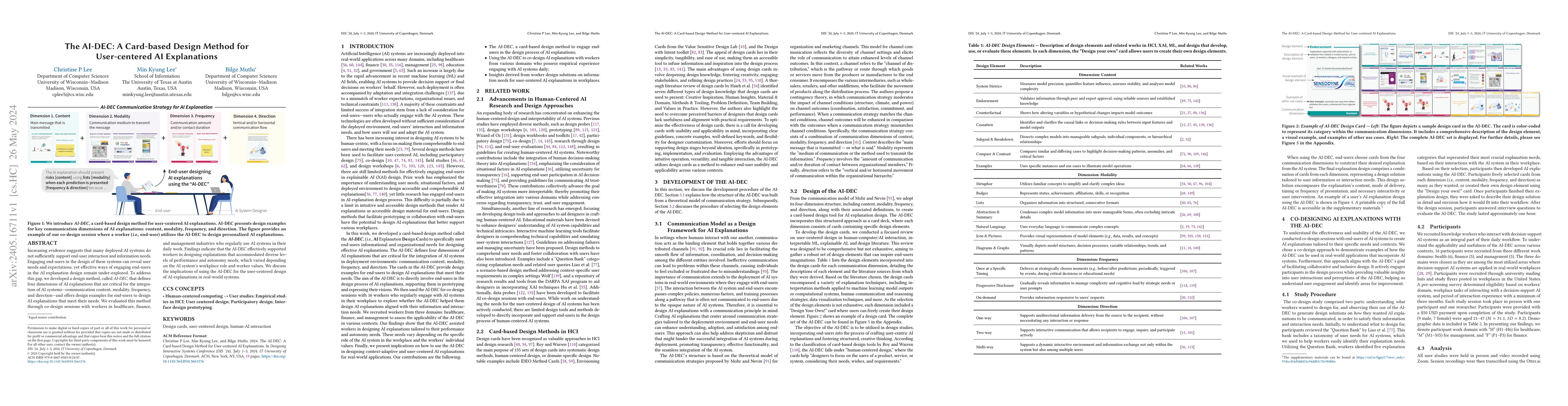 Thumbnail for The AI-DEC: A Card-based Design Method for User-centered AI Explanations