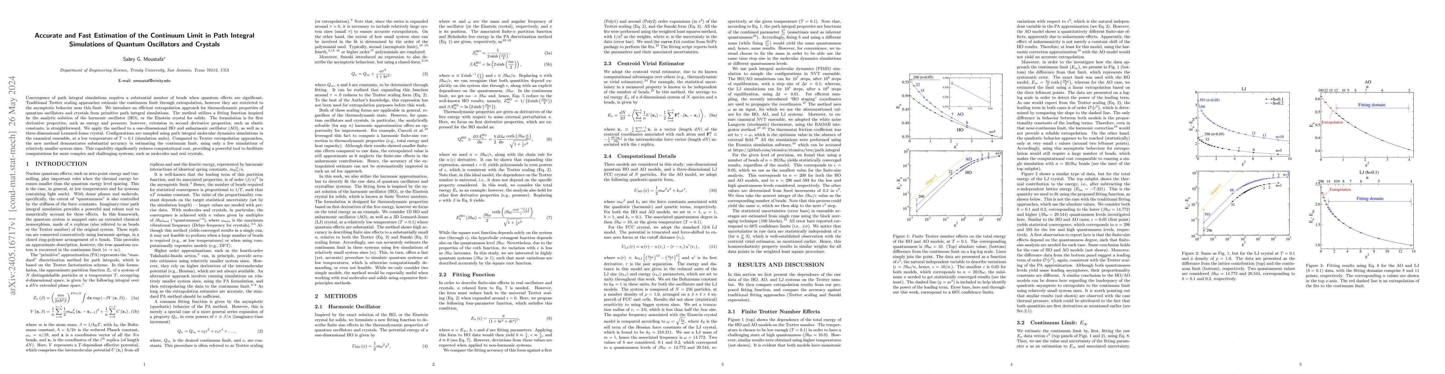 Thumbnail for Accurate and Fast Estimation of the Continuum Limit in Path Integral
  Simulations of Quantum Oscillators and Crystals