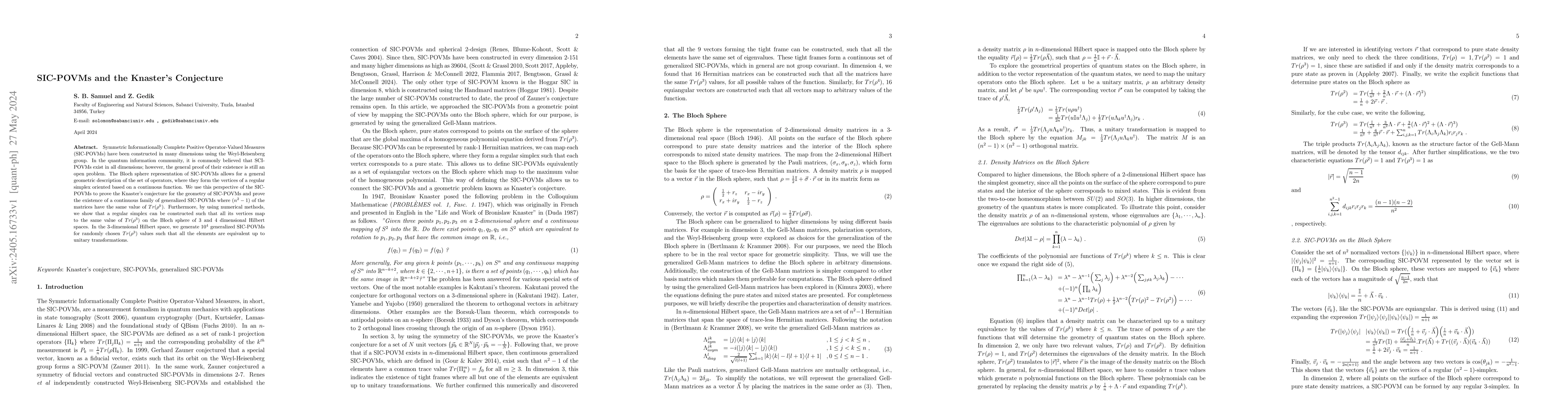 Thumbnail for SIC-POVMs and the Knaster's Conjecture