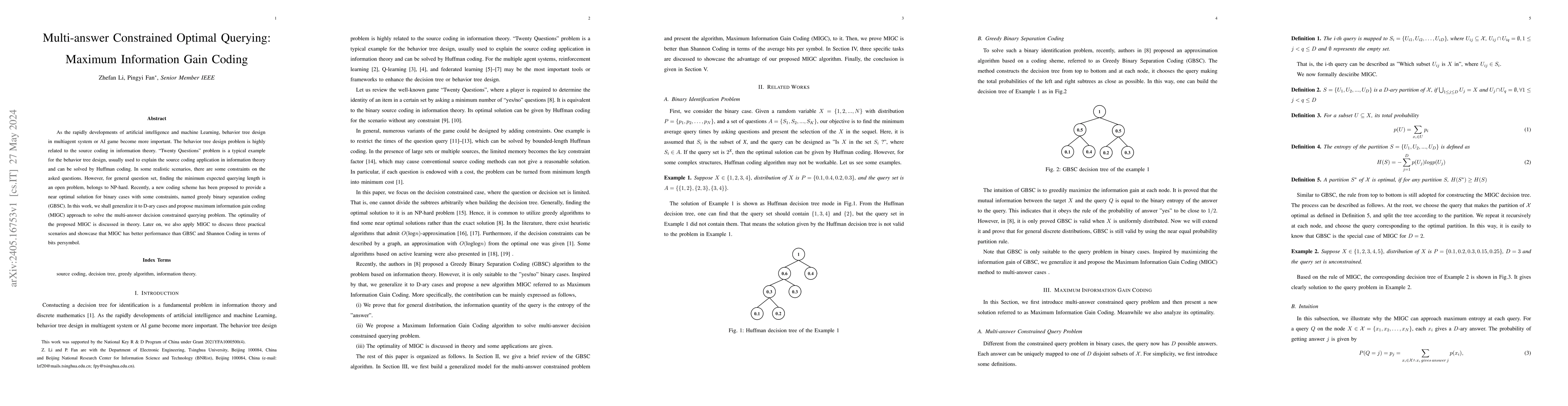 Thumbnail for Multi-answer Constrained Optimal Querying: Maximum Information Gain
  Coding
