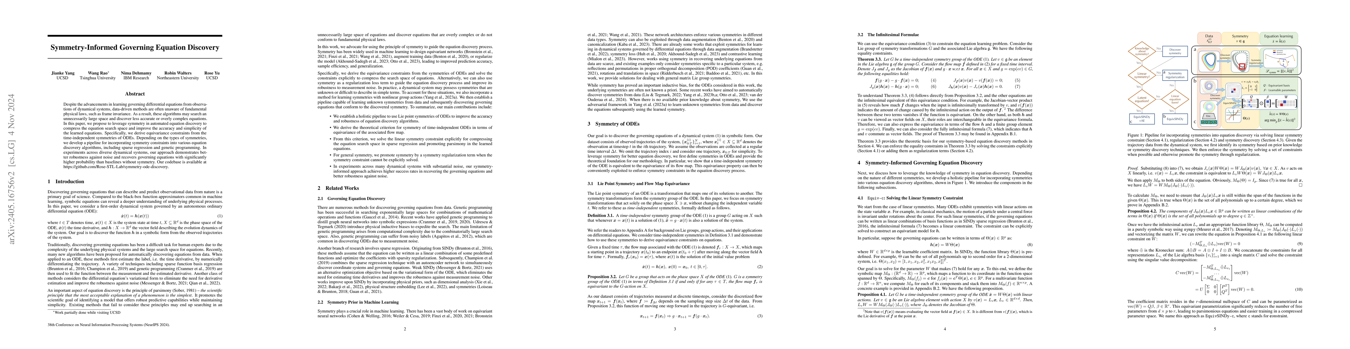 Thumbnail for Symmetry-Informed Governing Equation Discovery
