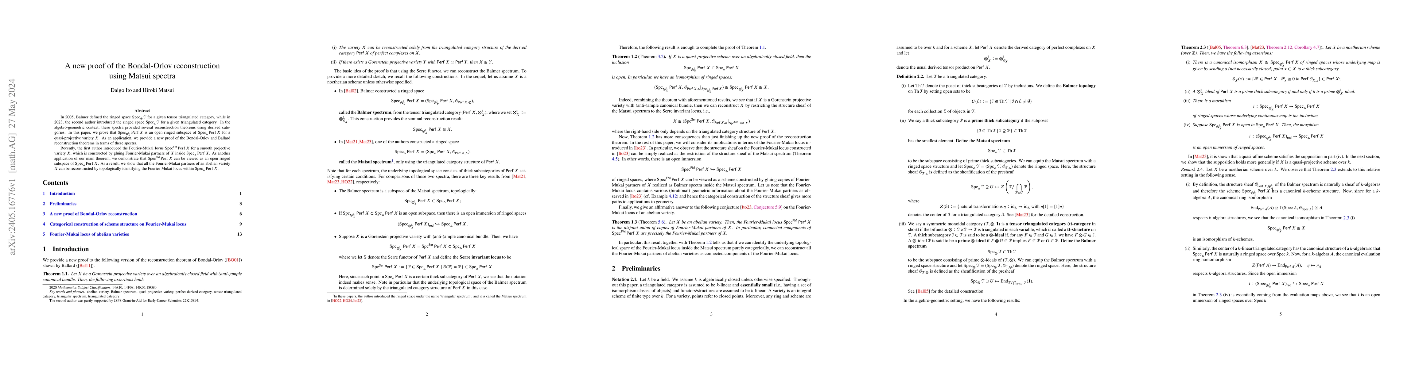 Thumbnail for A new proof of the Bondal-Orlov reconstruction using Matsui spectra