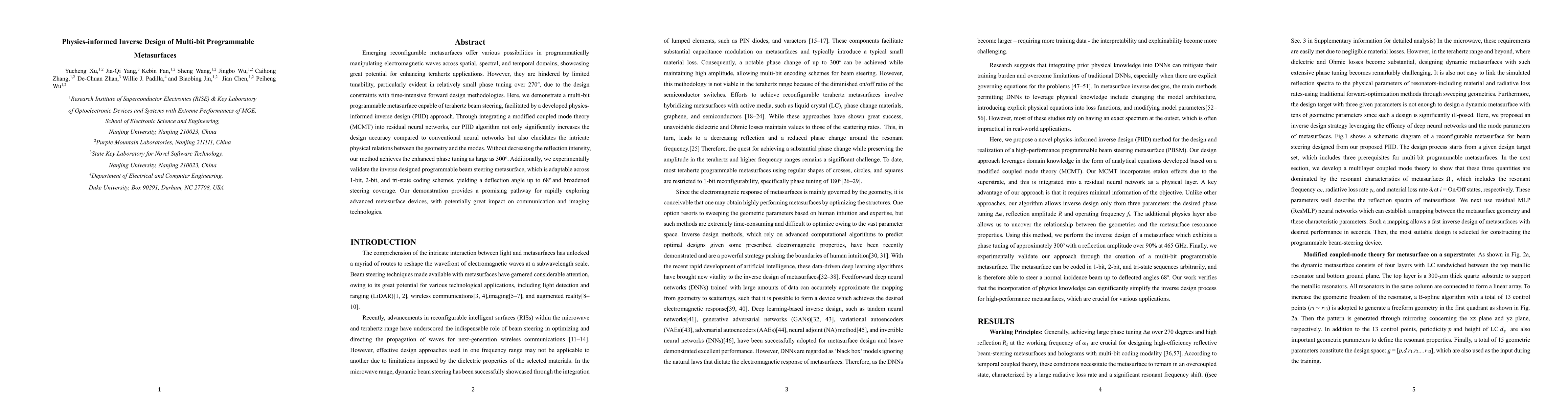 Thumbnail for Physics-informed Inverse Design of Multi-bit Programmable Metasurfaces
