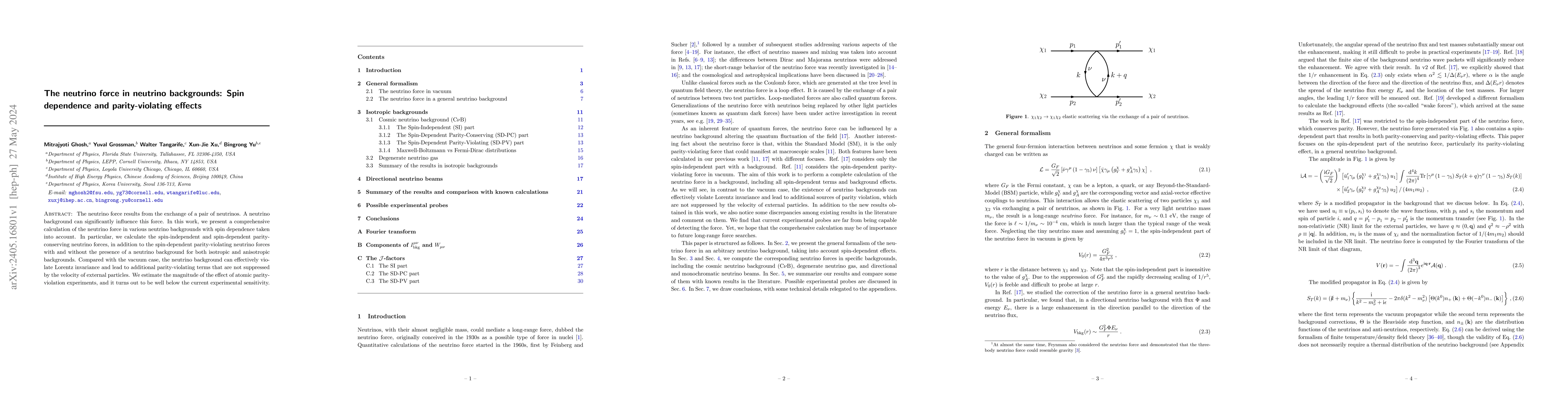 Thumbnail for The neutrino force in neutrino backgrounds: Spin dependence and
  parity-violating effects