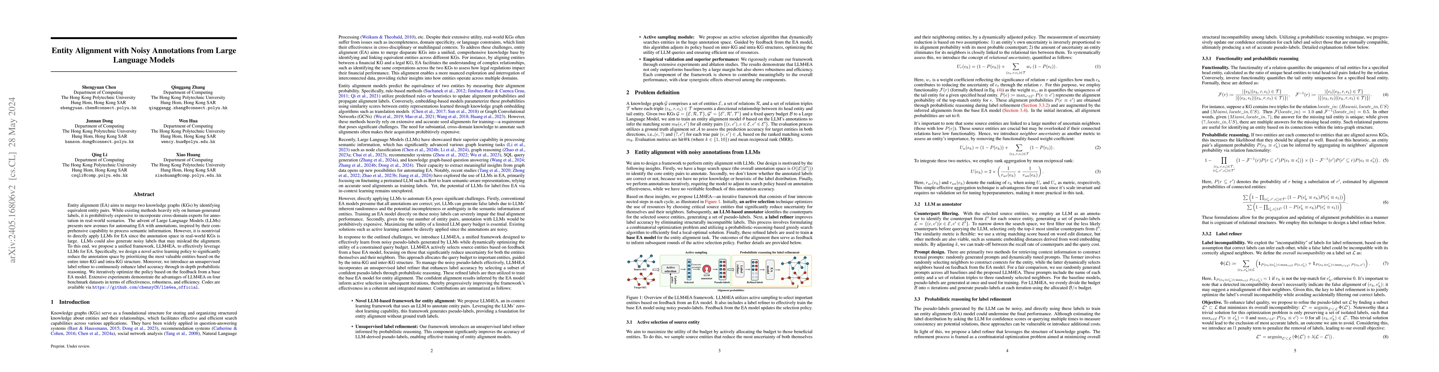 Thumbnail for Entity Alignment with Noisy Annotations from Large Language Models