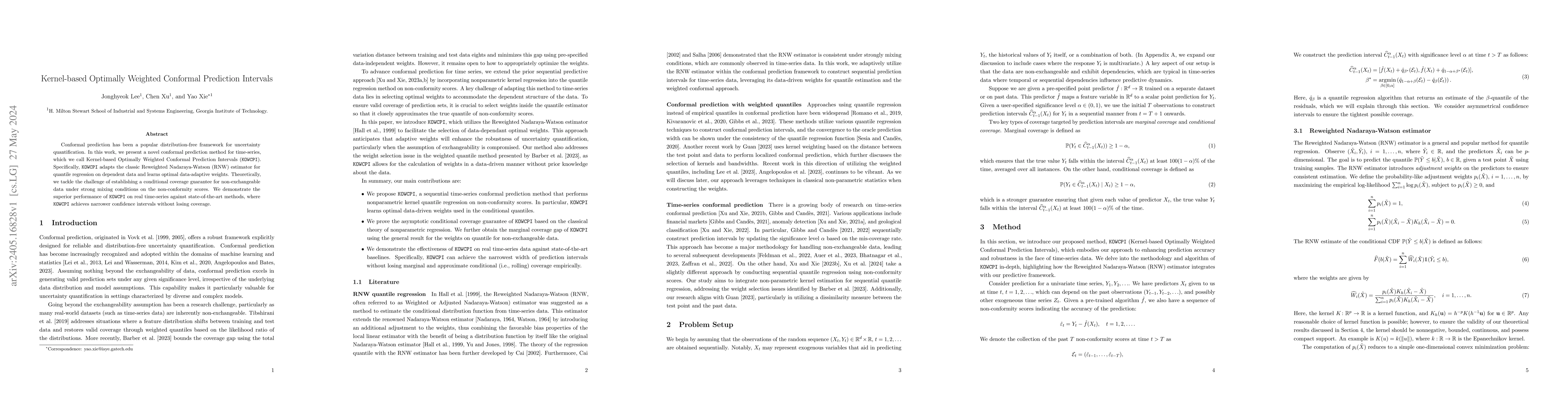 Thumbnail for Kernel-based optimally weighted conformal prediction intervals