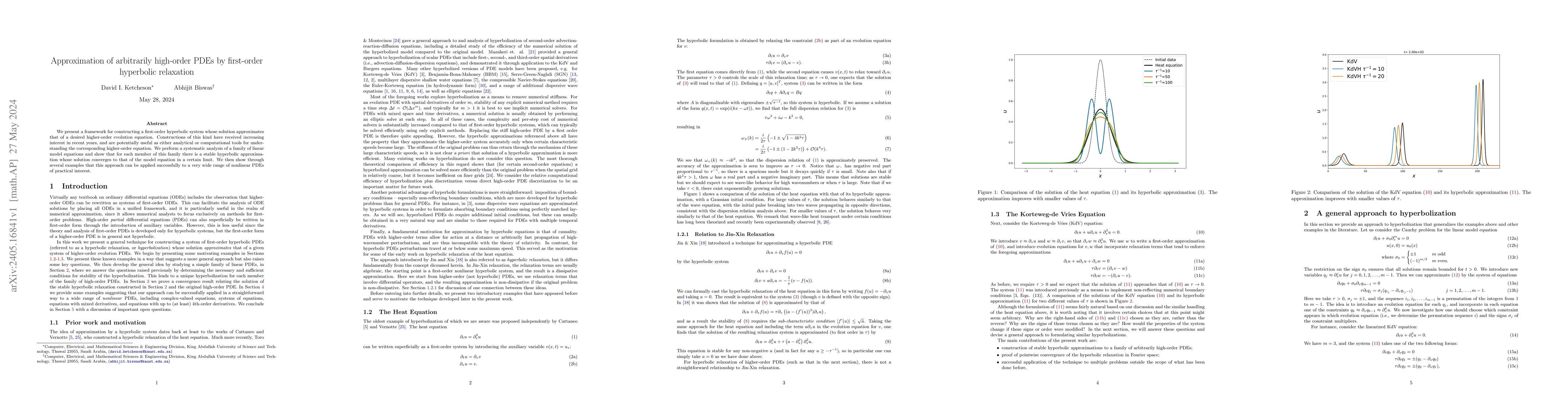 Thumbnail for Approximation of arbitrarily high-order PDEs by first-order hyperbolic
  relaxation