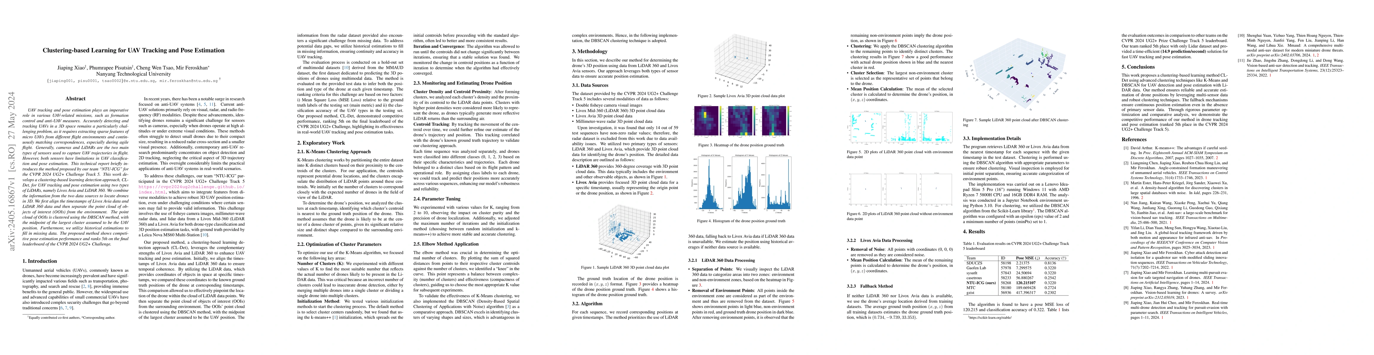 Thumbnail for Clustering-based Learning for UAV Tracking and Pose Estimation