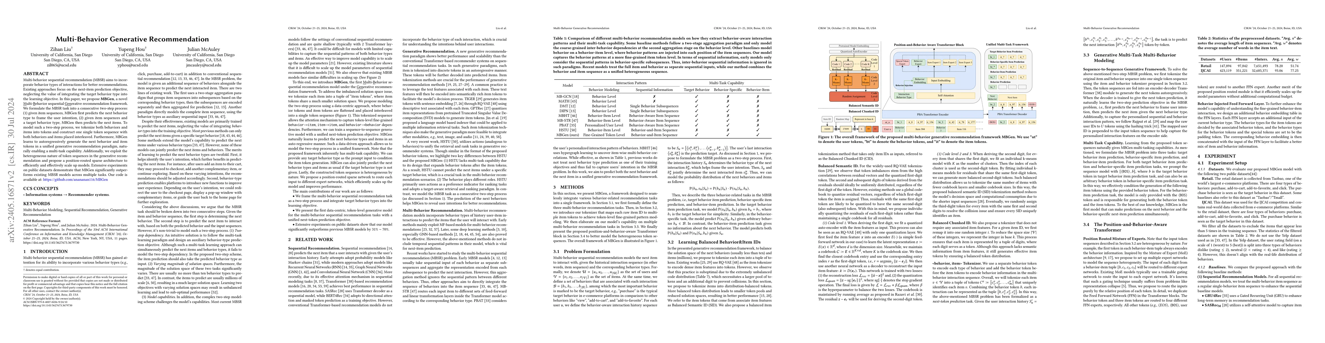 Thumbnail for Multi-Behavior Generative Recommendation