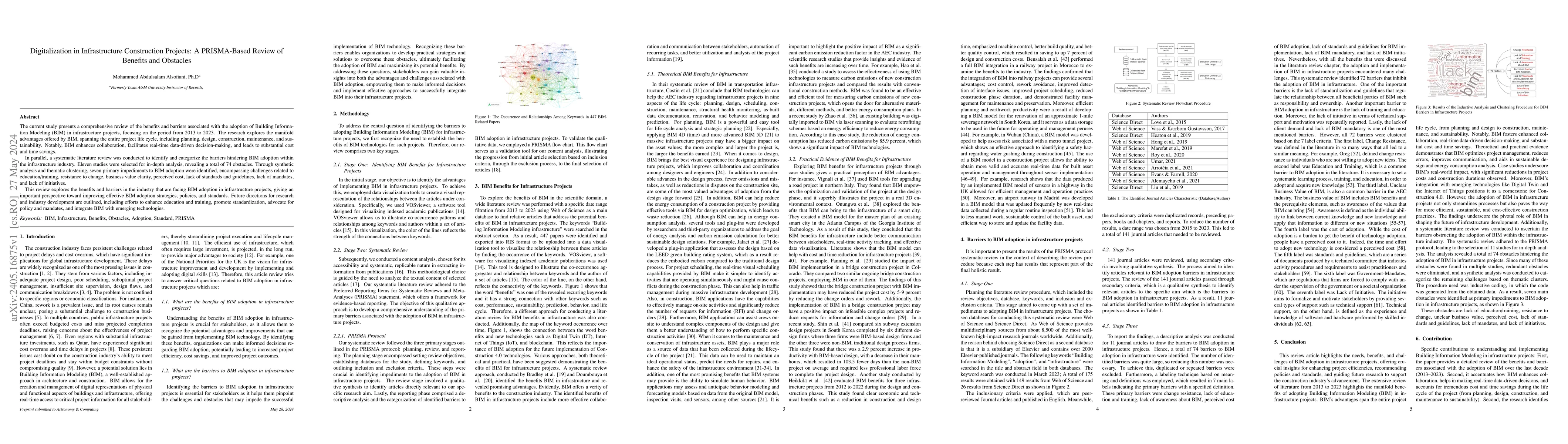 Thumbnail for Digitalization in Infrastructure Construction Projects: A PRISMA-Based
  Review of Benefits and Obstacles