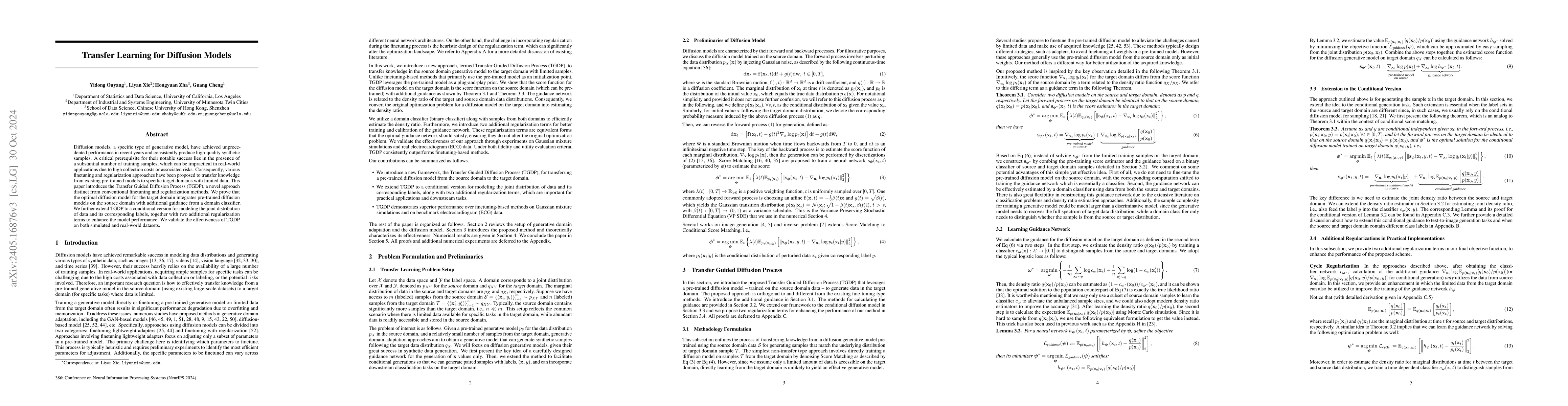 Thumbnail for Transfer Learning for Diffusion Models