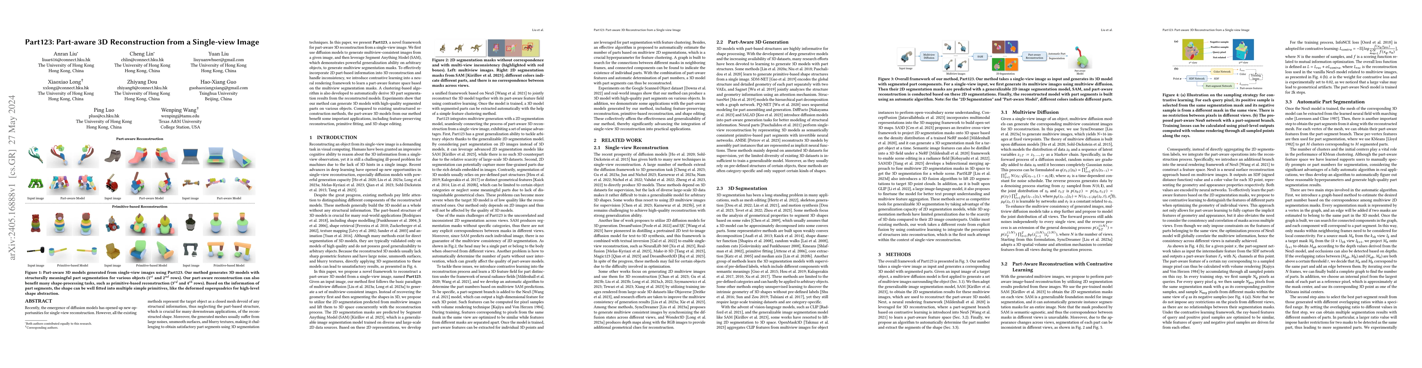 Thumbnail for Part123: Part-aware 3D Reconstruction from a Single-view Image