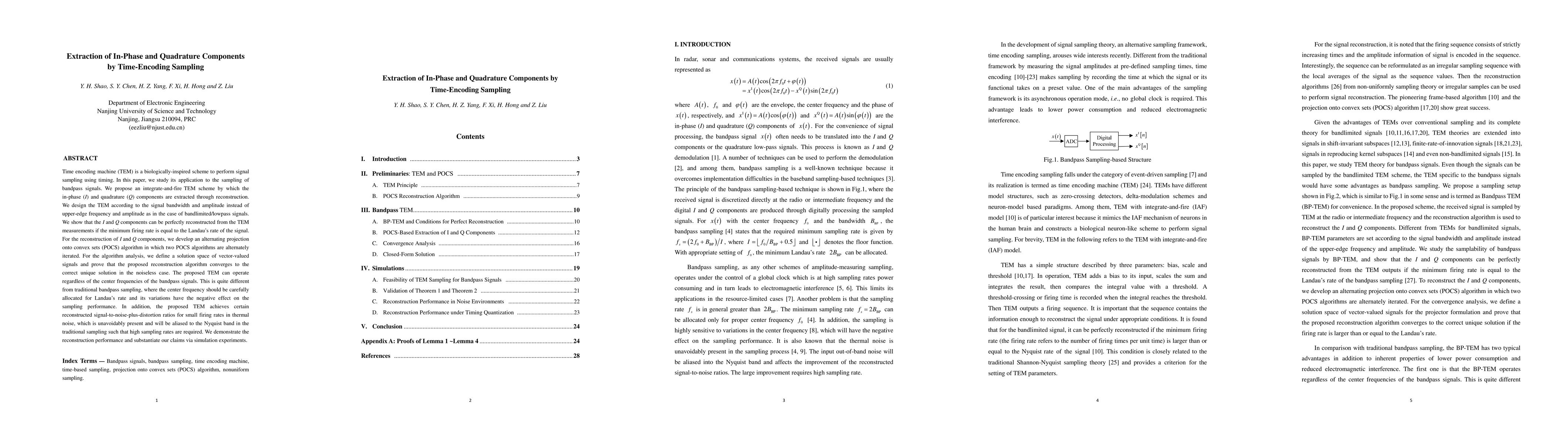 Thumbnail for Extraction of In-Phase and Quadrature Components by Time-Encoding
  Sampling