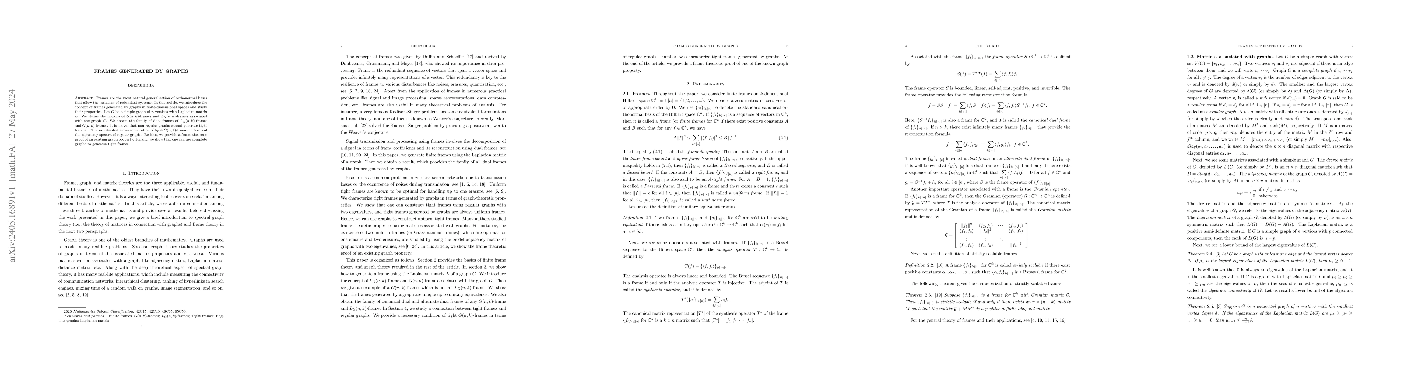 Thumbnail for Frames generated by graphs