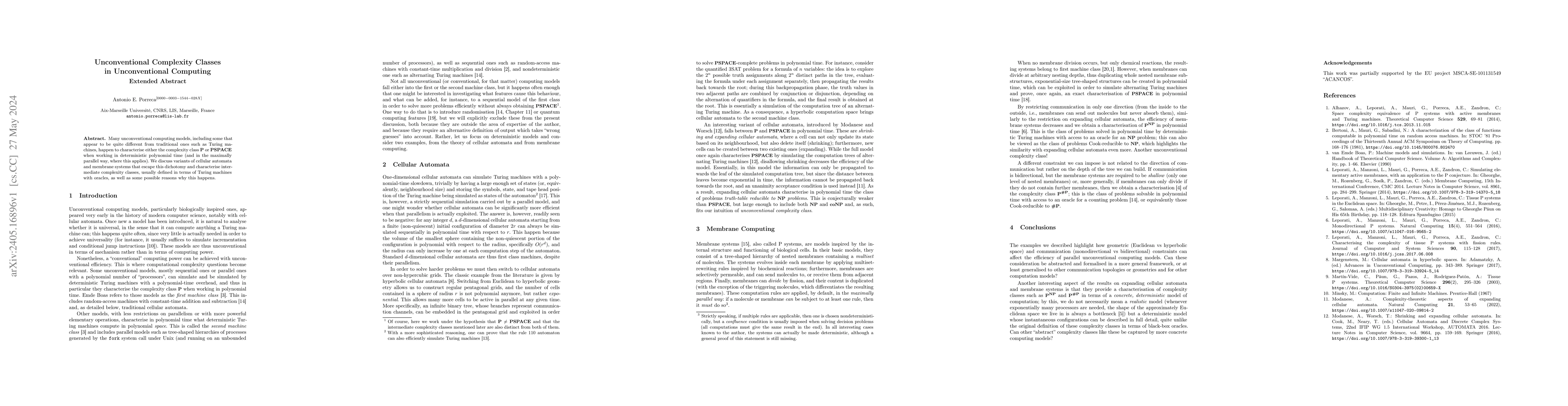 Thumbnail for Unconventional complexity classes in unconventional computing (extended
  abstract)
