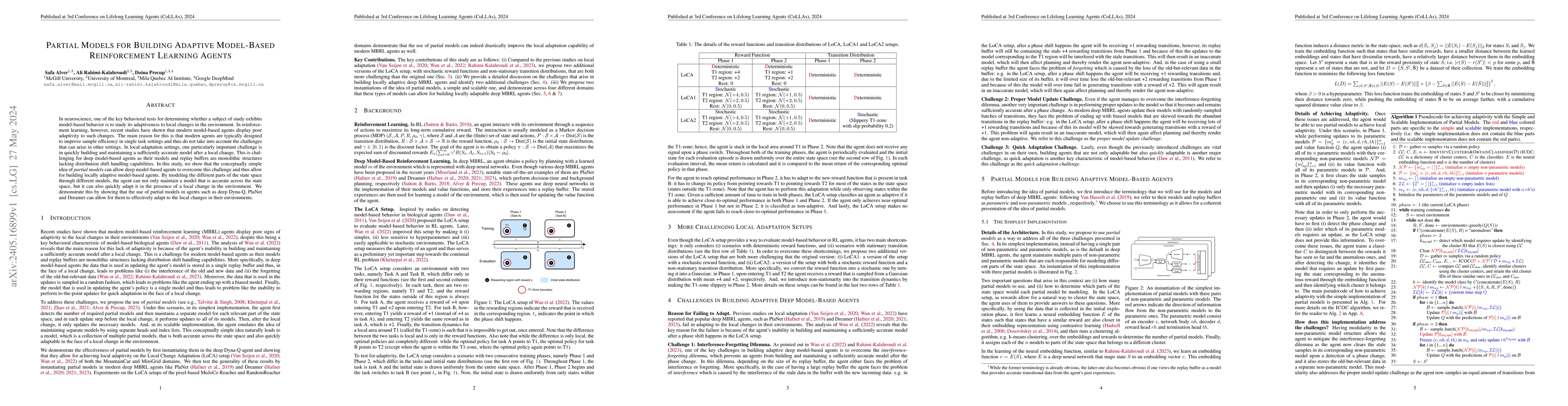 Thumbnail for Partial Models for Building Adaptive Model-Based Reinforcement Learning
  Agents