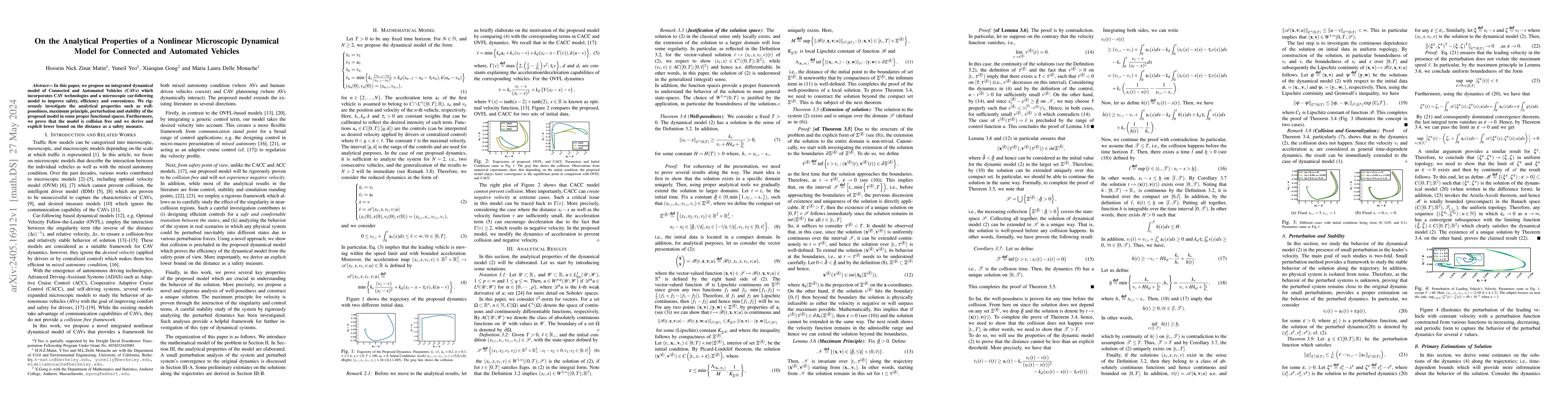 Thumbnail for On the Analytical Properties of a Nonlinear Microscopic Dynamical Model
  for Connected and Automated Vehicles