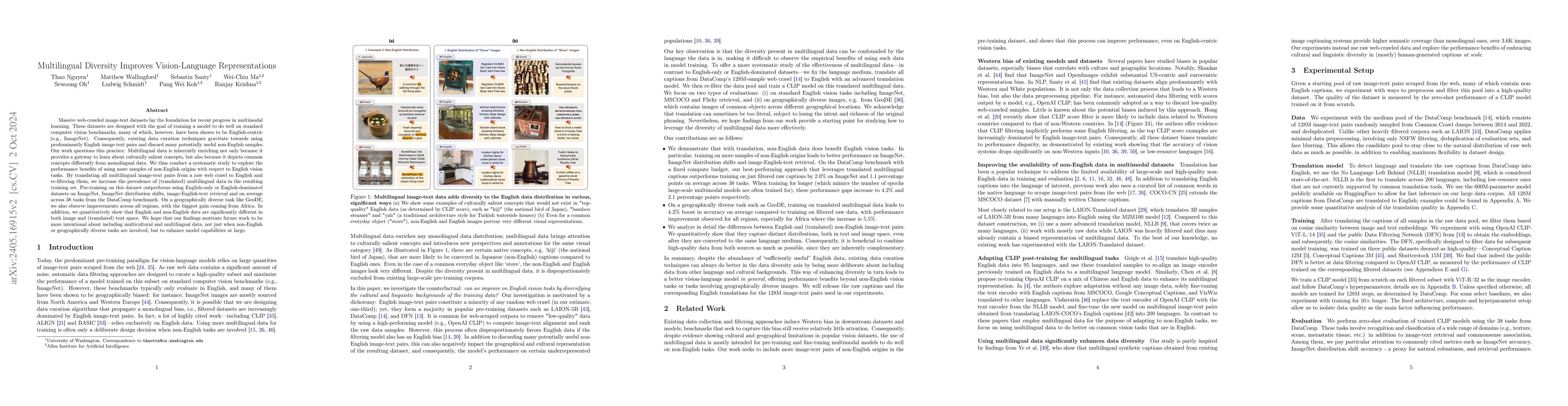 Thumbnail for Multilingual Diversity Improves Vision-Language Representations