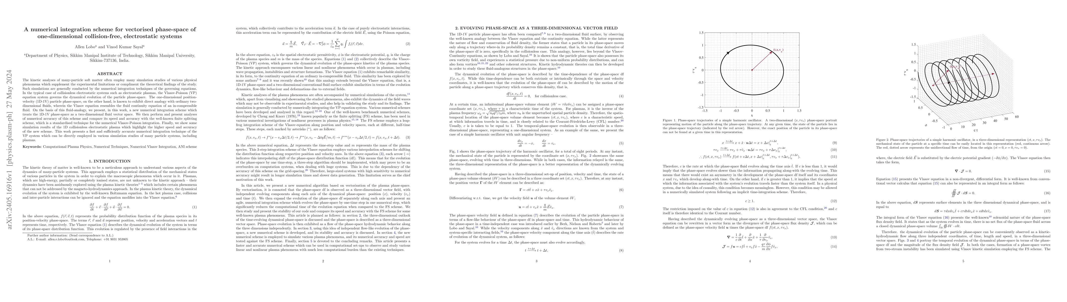 Thumbnail for A numerical integration scheme for vectorised phase-space of
  one-dimensional collision-free, electrostatic systems