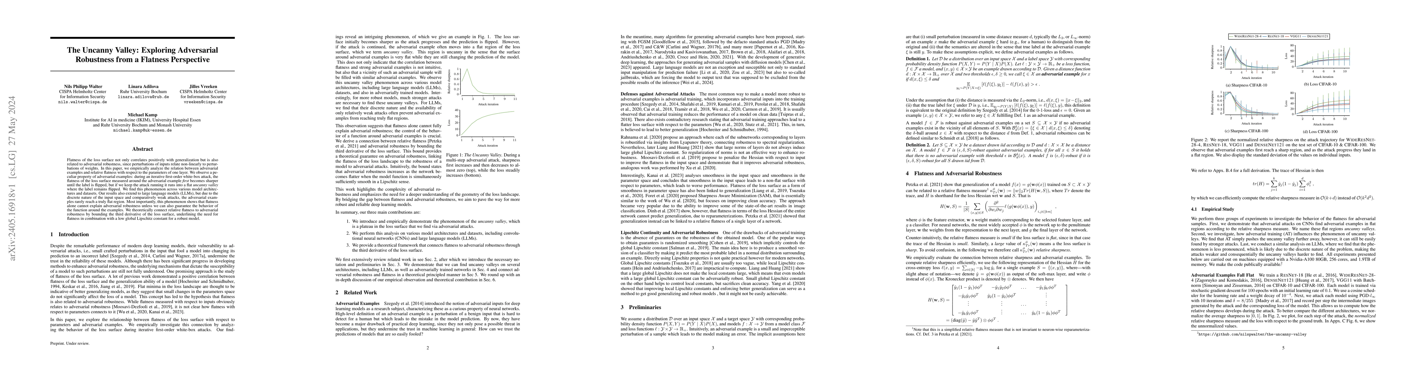 Thumbnail for The Uncanny Valley: Exploring Adversarial Robustness from a Flatness
  Perspective