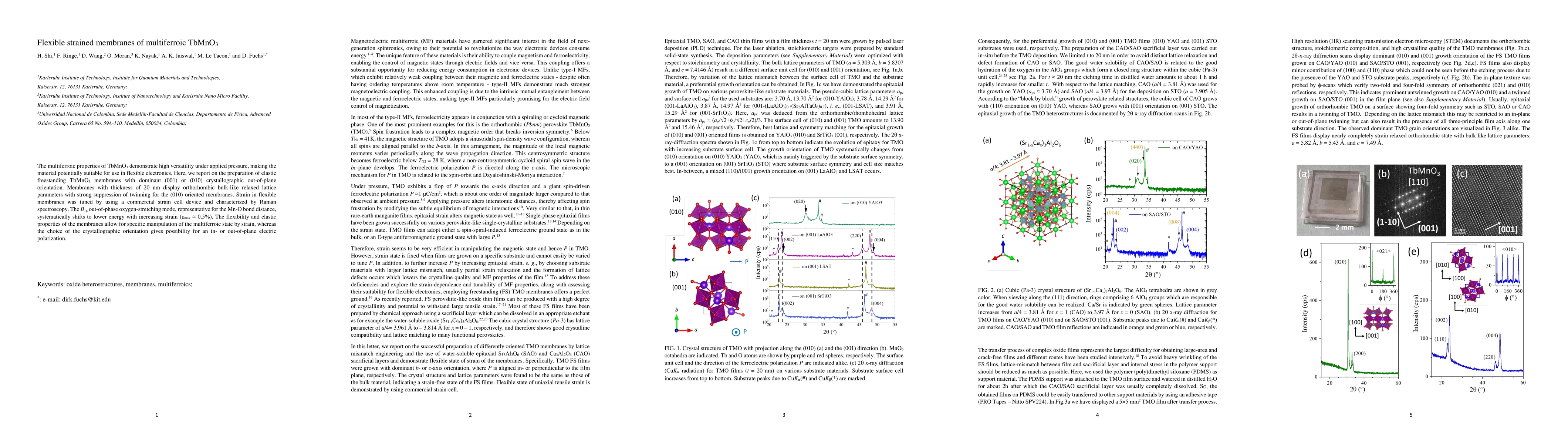 Thumbnail for Flexible strained membranes of multiferroic TbMnO3