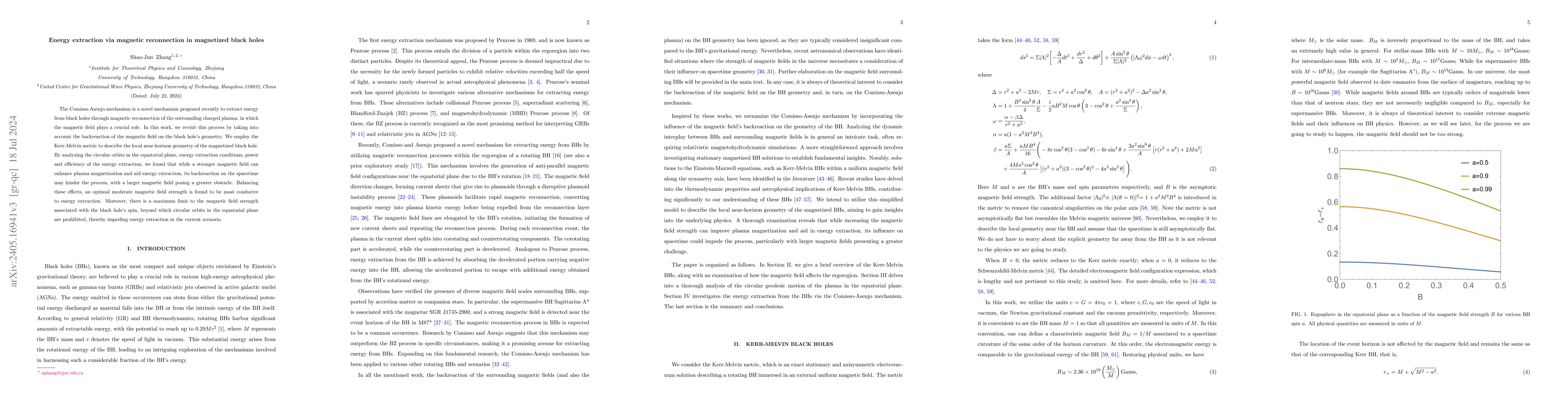 Thumbnail for Energy extraction via magnetic reconnection in magnetized black holes
