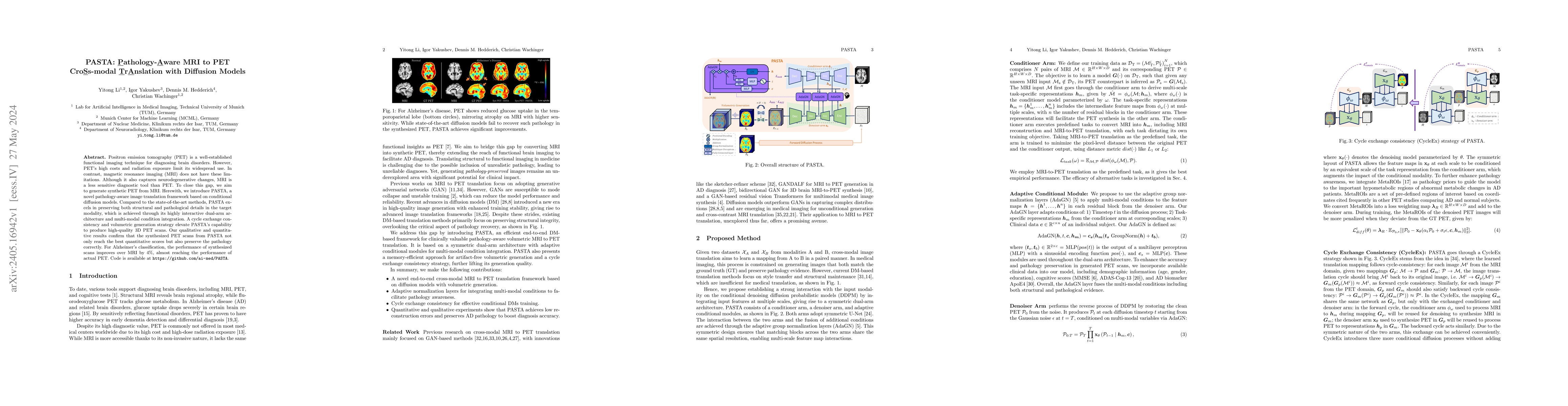 Thumbnail for PASTA: Pathology-Aware MRI to PET Cross-Modal Translation with Diffusion
  Models