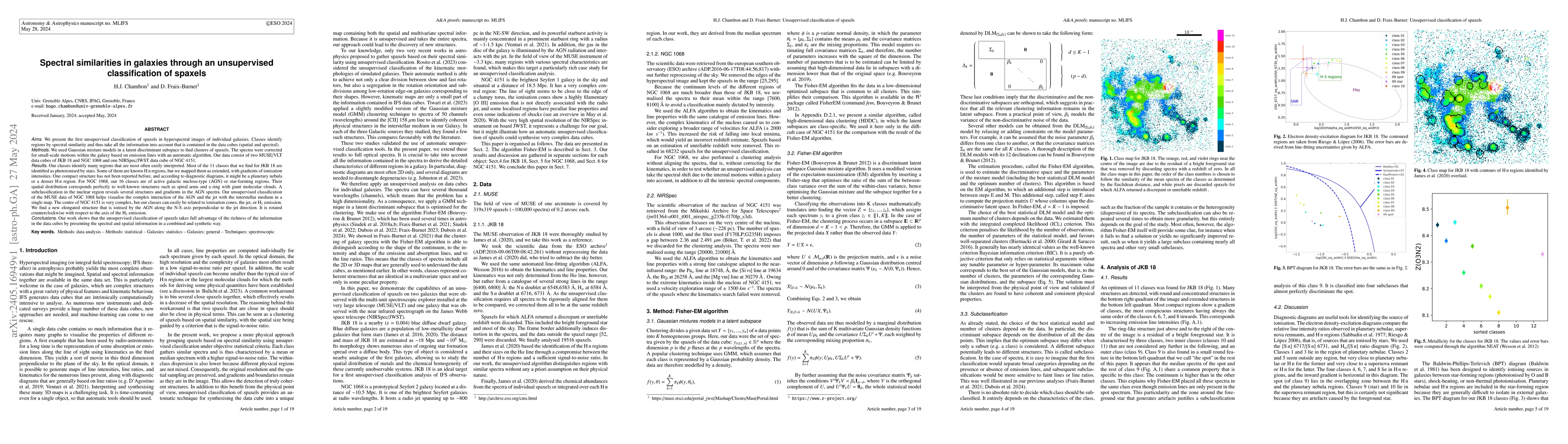 Thumbnail for Spectral similarities in galaxies through an unsupervised classification
  of spaxels