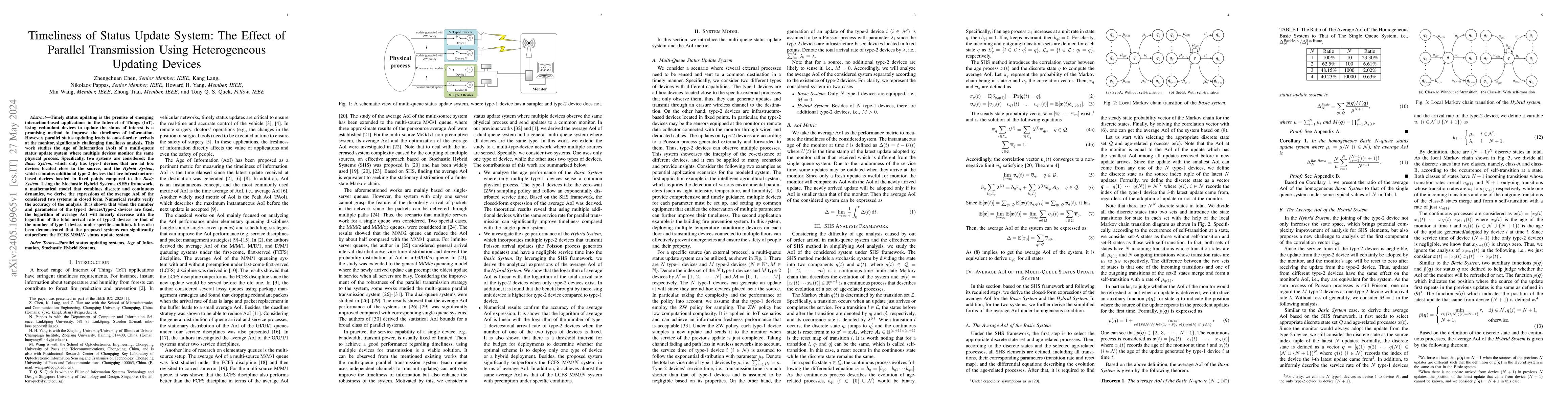 Thumbnail for Timeliness of Status Update System: The Effect of Parallel Transmission
  Using Heterogeneous Updating Devices