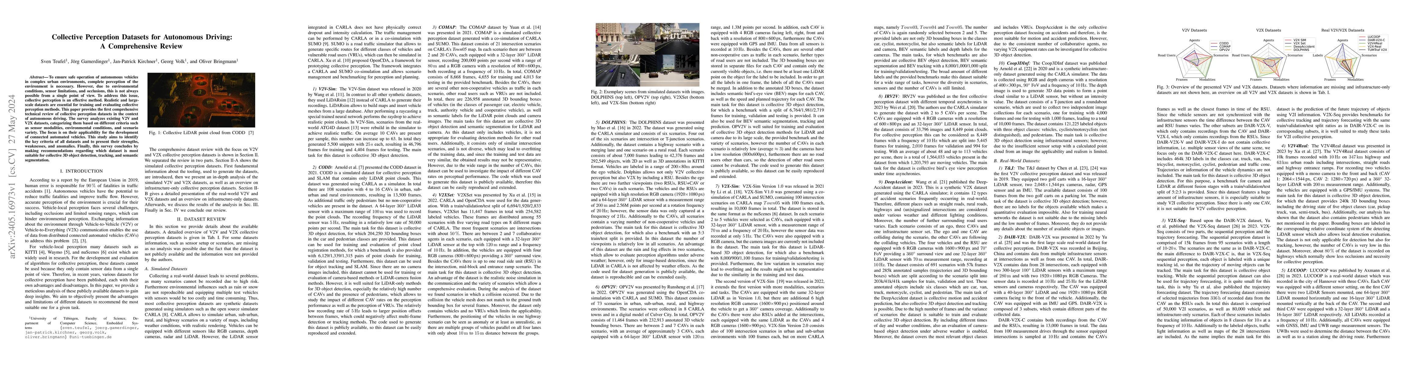Thumbnail for Collective Perception Datasets for Autonomous Driving: A Comprehensive
  Review