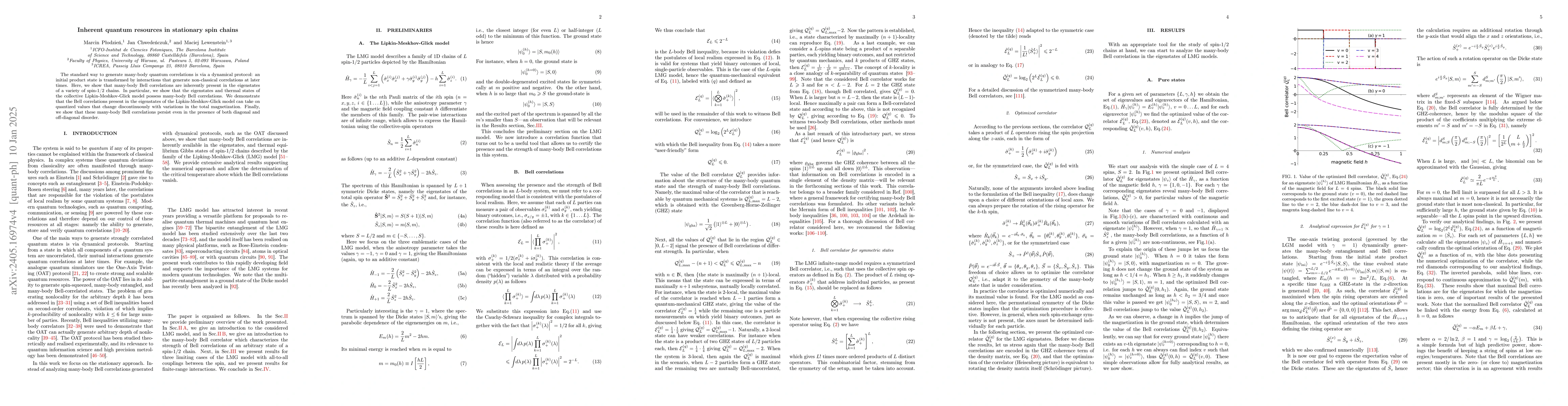 Thumbnail for Inherent quantum resources in the stationary spin chains