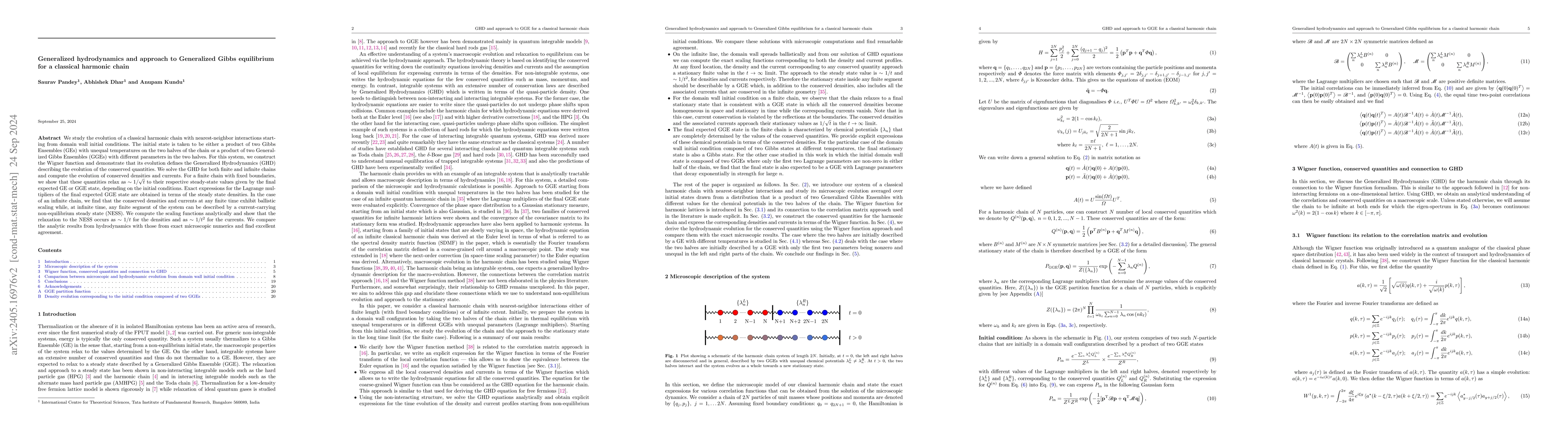 Thumbnail for Generalized hydrodynamics and approach to Generalized Gibbs equilibrium
  for a classical harmonic chain