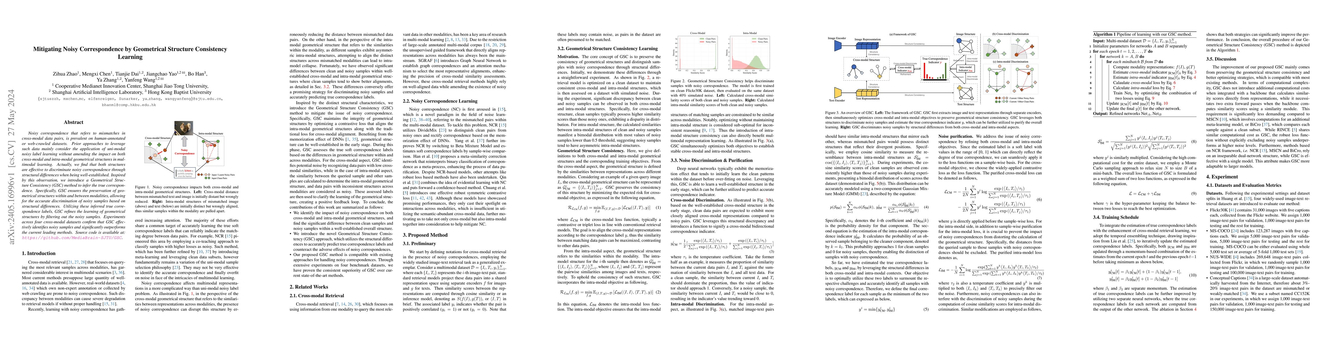Thumbnail for Mitigating Noisy Correspondence by Geometrical Structure Consistency
  Learning