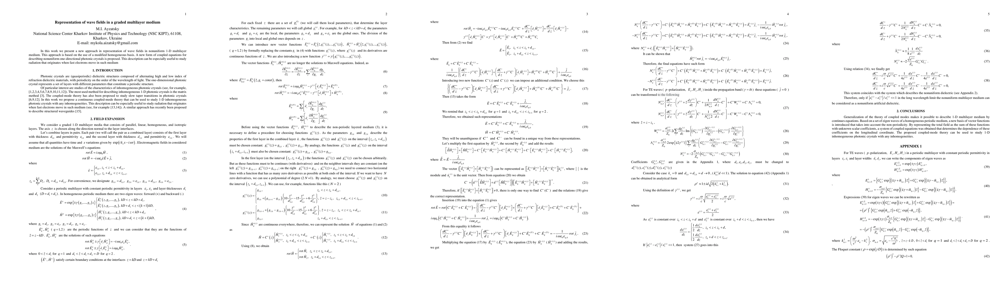 Thumbnail for Representation of wave fields in a graded multilayer medium