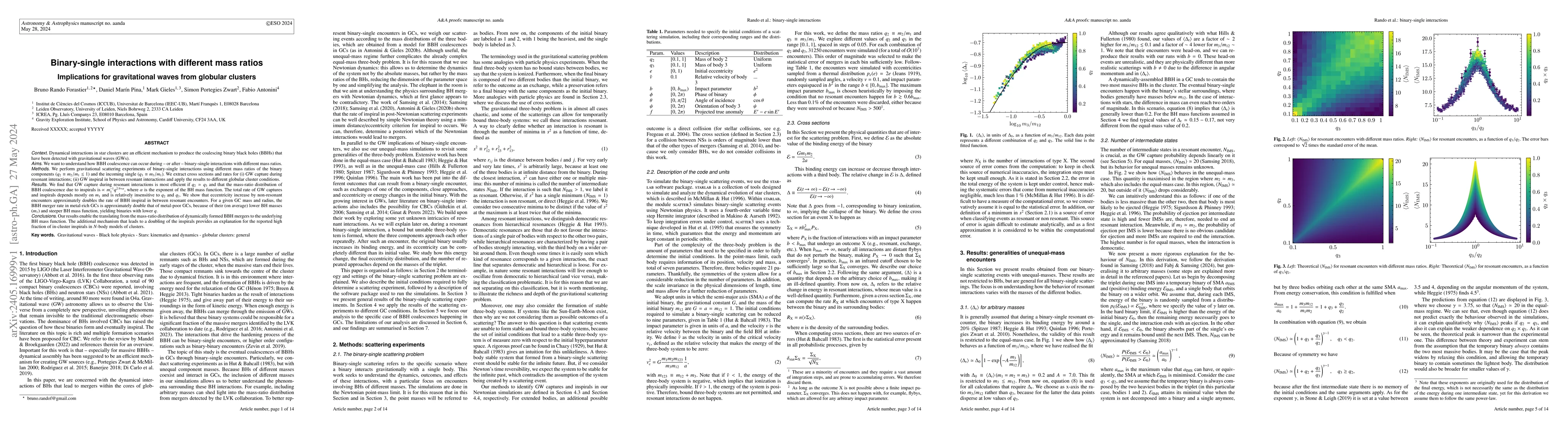 Thumbnail for Binary-single interactions with different mass ratios