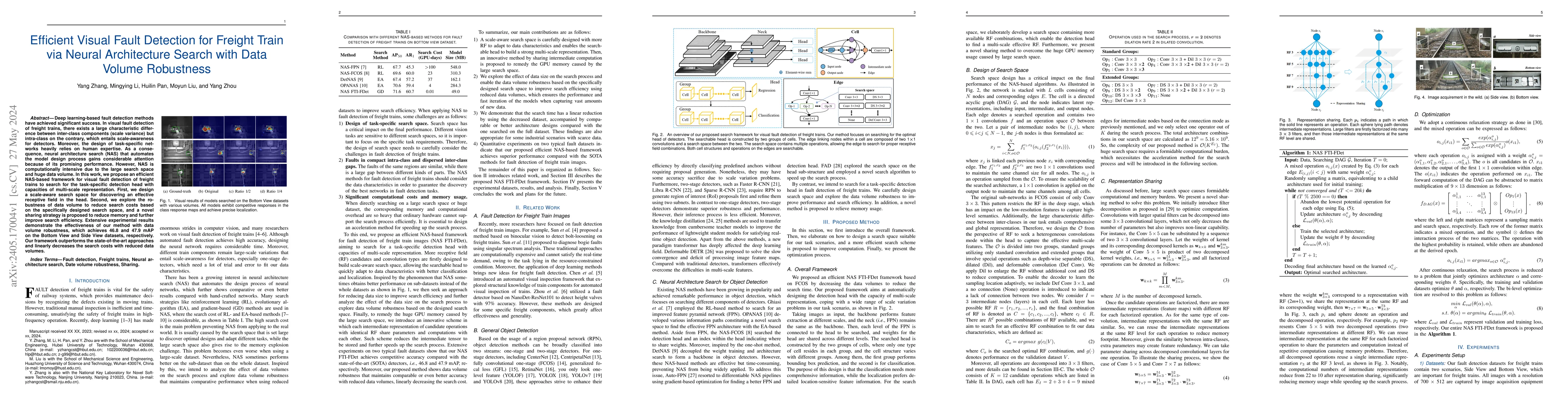 Thumbnail for Efficient Visual Fault Detection for Freight Train via Neural
  Architecture Search with Data Volume Robustness