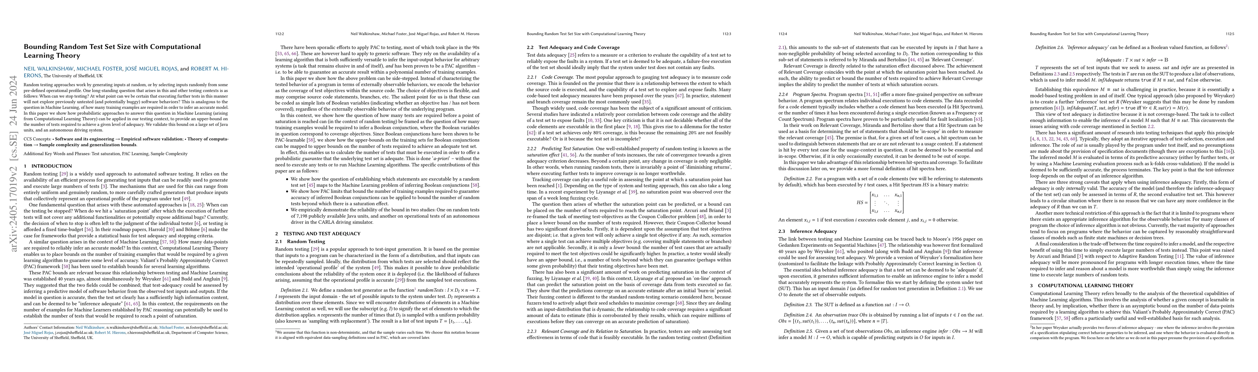 Thumbnail for Bounding Random Test Set Size with Computational Learning Theory