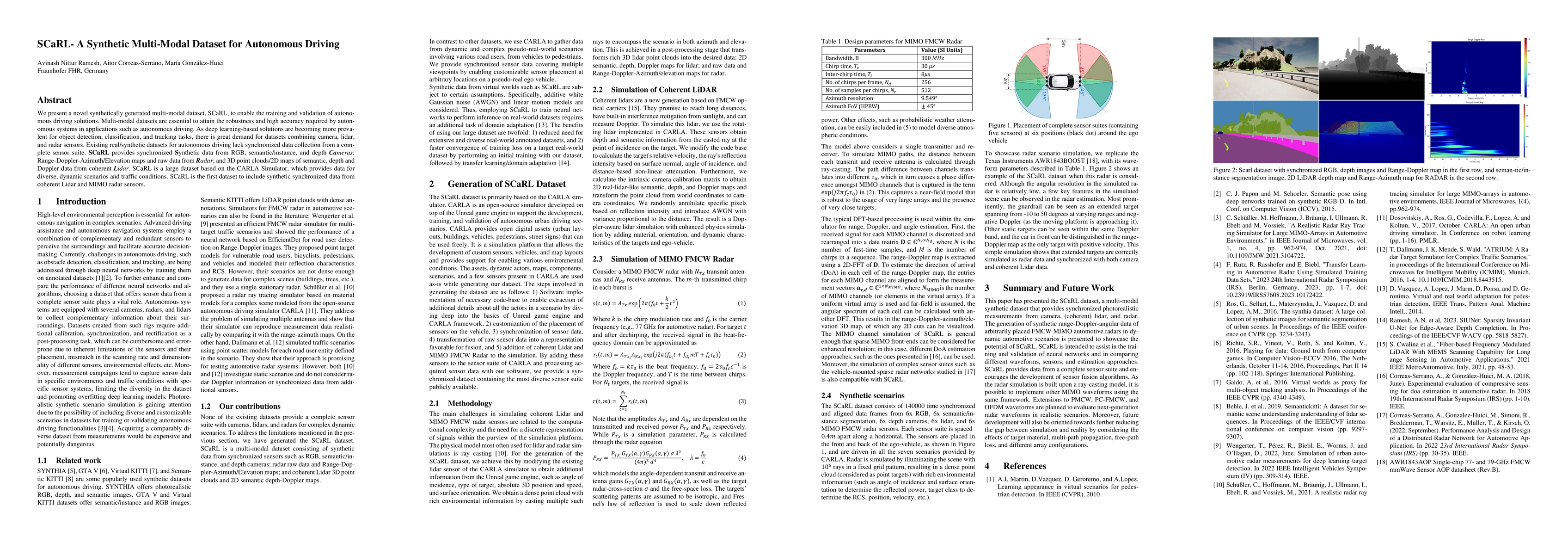 Thumbnail for SCaRL- A Synthetic Multi-Modal Dataset for Autonomous Driving